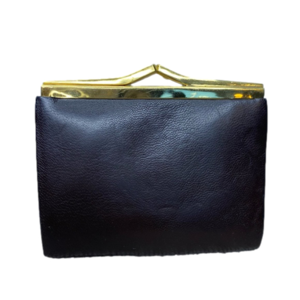 VINTAGE Brown wallet Gold Hardware 4” x 3” Coin Purse Small Accessory Bag